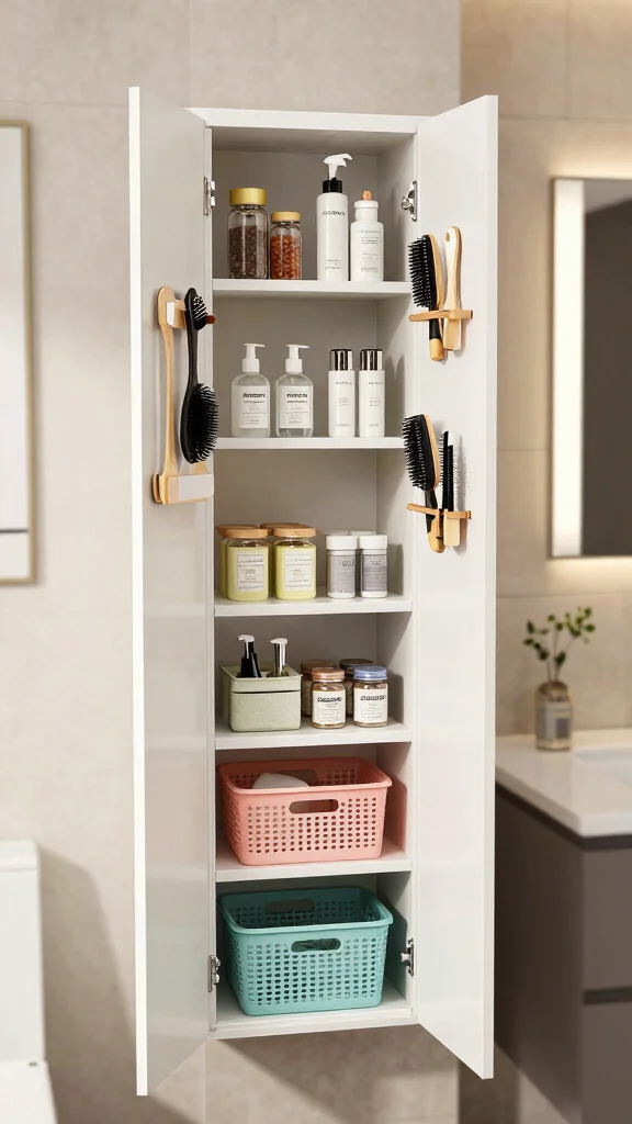 10 Bathroom Cabinet Organization Tips That Keep Everything in Order - 2. Vertical Storage Solutions 1