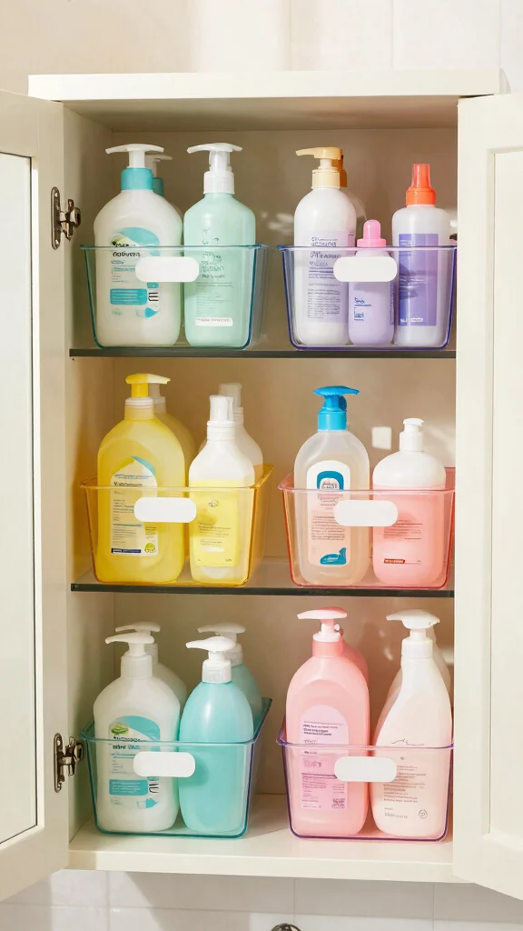 10 Bathroom Cabinet Organization Tips That Keep Everything in Order - 4. Color-Coded Organization 1