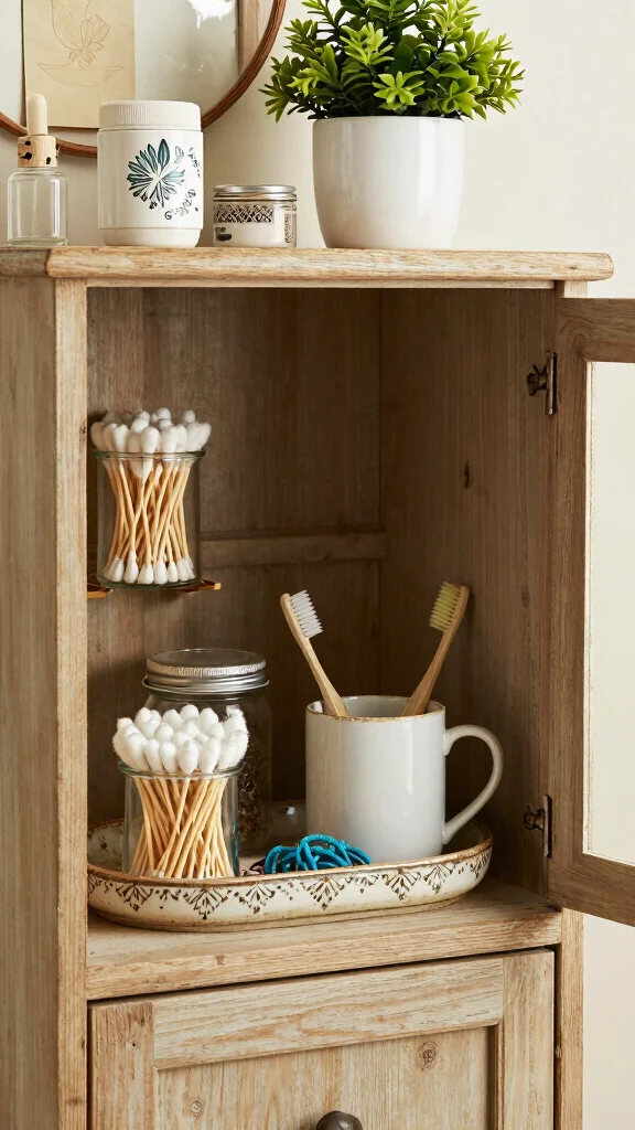 10 Bathroom Cabinet Organization Tips That Keep Everything in Order - 5. Repurpose Household Items 1