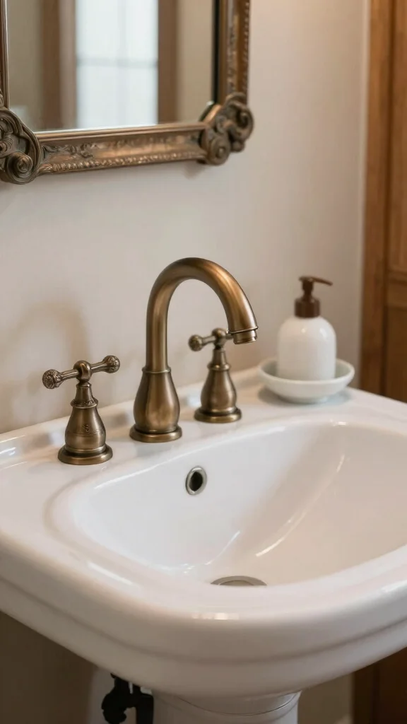 10 Bathroom Faucet Ideas That Upgrade the Whole Sink Instantly - 2. Vintage-Inspired Faucets 1