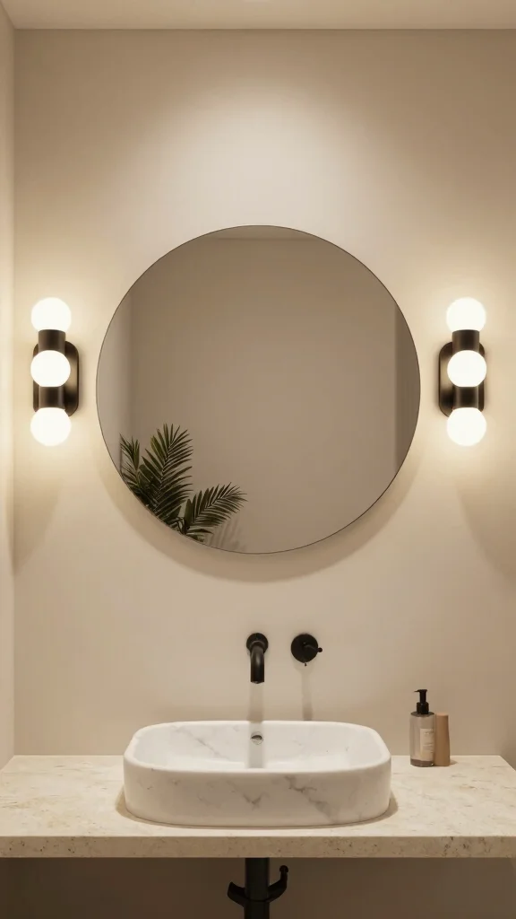 10 Bathroom Lighting Over Mirror Ideas for the Most Flattering Light - 1. Sleek Wall Sconces 1