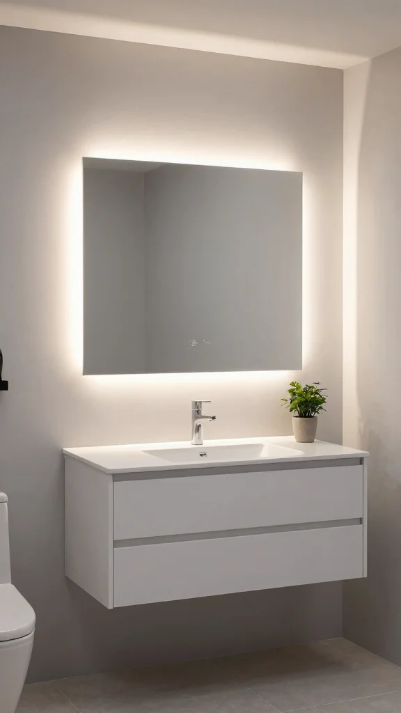 10 Bathroom Lighting Over Mirror Ideas for the Most Flattering Light - 3. Backlit Mirrors 1