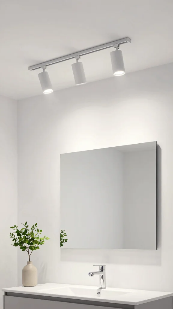 10 Bathroom Lighting Over Mirror Ideas for the Most Flattering Light - 7. Simple Track Lighting 1