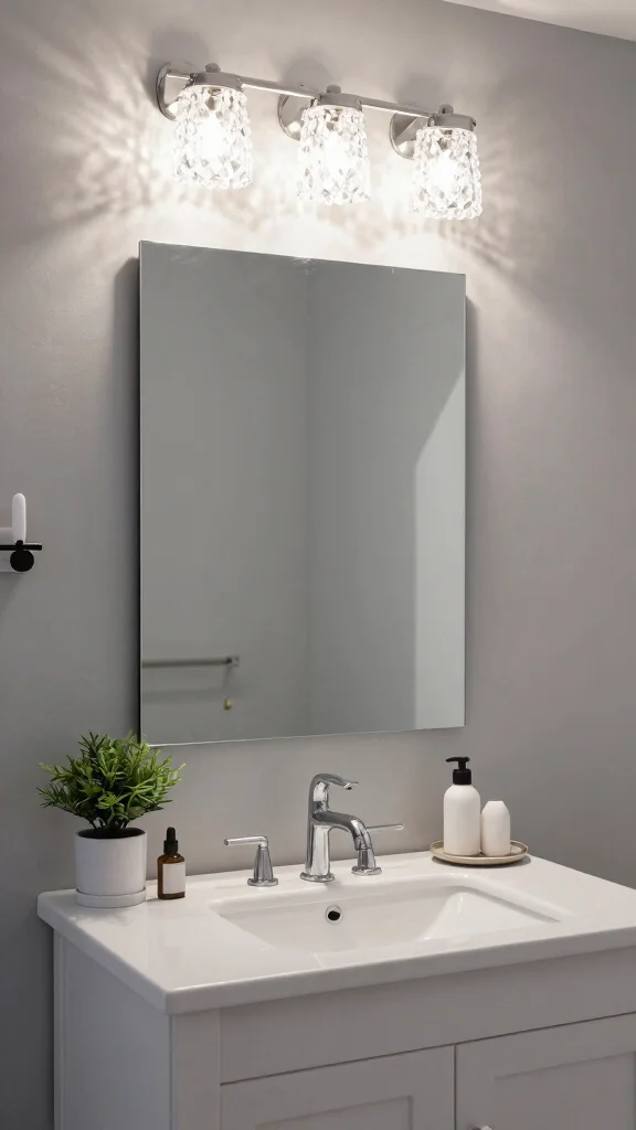 10 Bathroom Lighting Over Mirror Ideas for the Most Flattering Light - 8. Crystal or Glass Fixtures 1