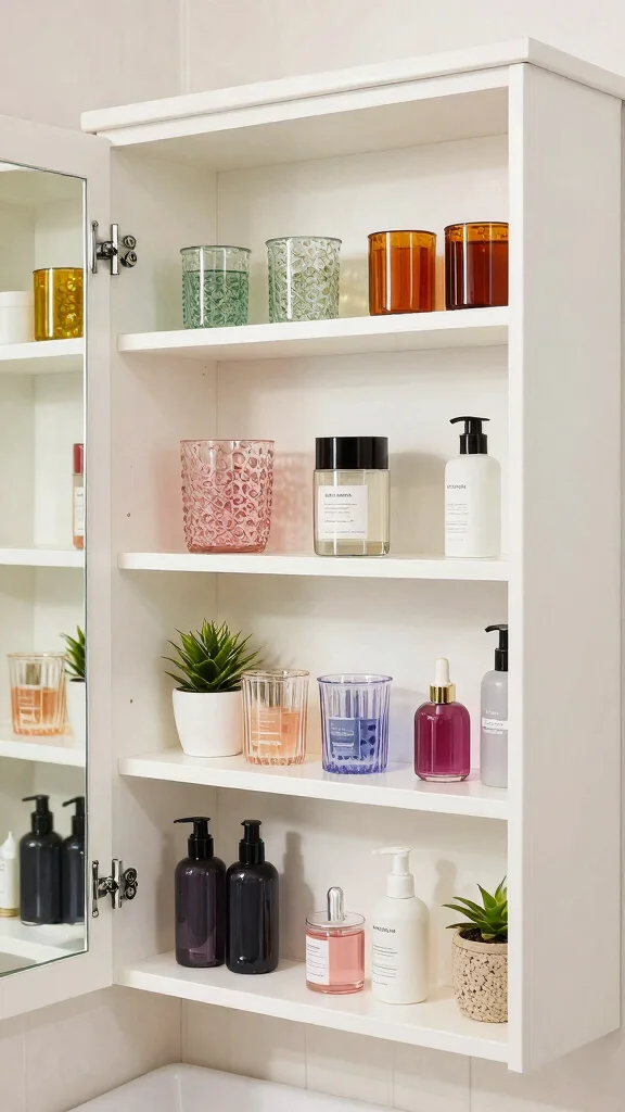 10 Bathroom Mirror Cabinet Ideas That Hide Clutter in Plain Sight - 3. Open Shelving Mirror Cabinet 1