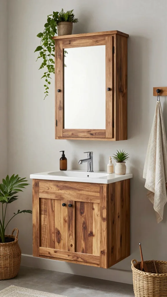 10 Bathroom Mirror Cabinet Ideas That Hide Clutter in Plain Sight - 8. Eco-Friendly Cabinets 1