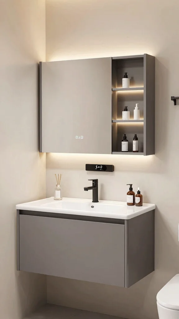 10 Bathroom Mirror Cabinet Ideas That Hide Clutter in Plain Sight - 9. Multifunctional Cabinets 1