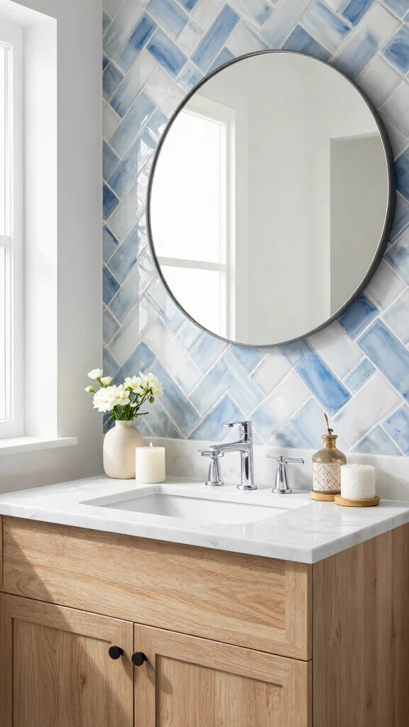 10 Bathroom Vanity Makeover Ideas That Transform the Whole Room - 2. Add a Stylish Backsplash 1