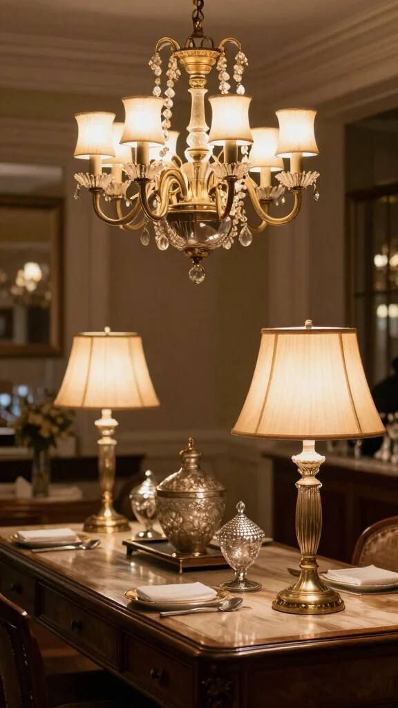 10 Dining Room Buffet Decor Ideas That Look Curated and Elegant - 3. Vintage-Inspired Lighting 1