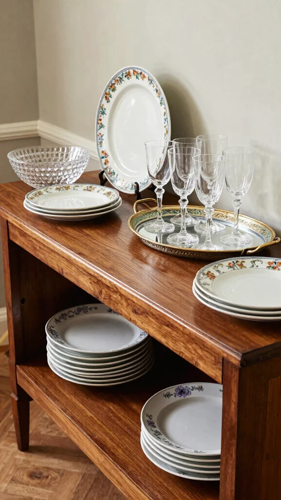10 Dining Room Buffet Decor Ideas That Look Curated and Elegant - 6. Elegant Serving Pieces 1