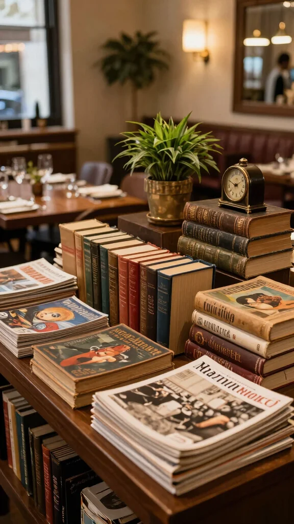 10 Dining Room Buffet Decor Ideas That Look Curated and Elegant - 8. Vintage Books and Magazines 1