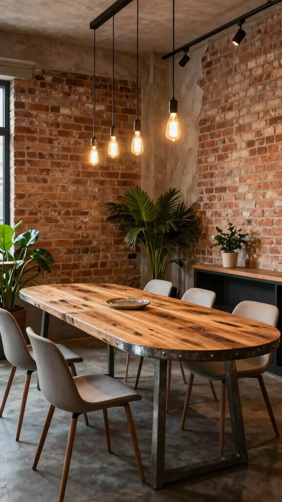 10 Dining Room Oval Table Ideas for Rooms That Need a Softer Shape - 5. Industrial Edge 1