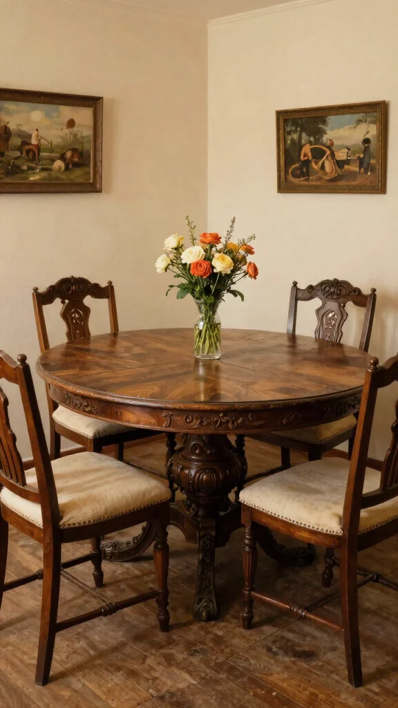 10 Dining Room Oval Table Ideas for Rooms That Need a Softer Shape - 6. Vintage Revival 1