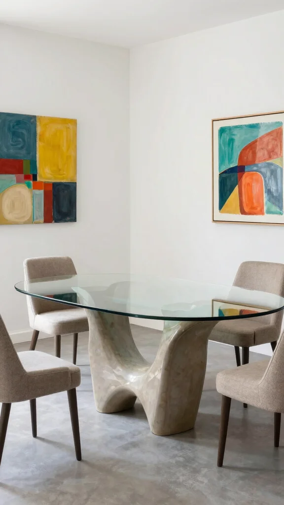 10 Dining Room Oval Table Ideas for Rooms That Need a Softer Shape - 9. Artistic Statements 1