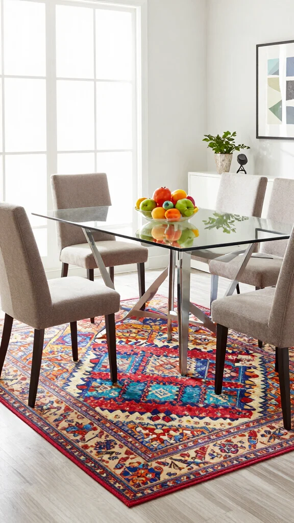 10 Dining Room Rug Ideas for Under the Table That Always Work - 2. Washable Rugs for Easy Maintenance 1