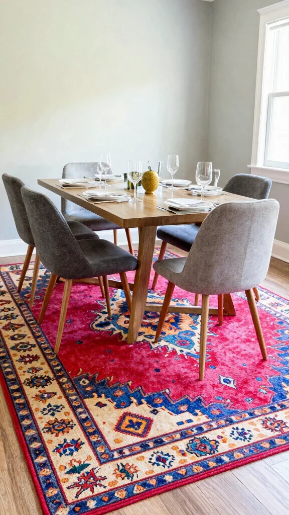 10 Dining Room Rug Size Tips So You Never Pick the Wrong One - 5. Opt for Color and Pattern Wisely 1