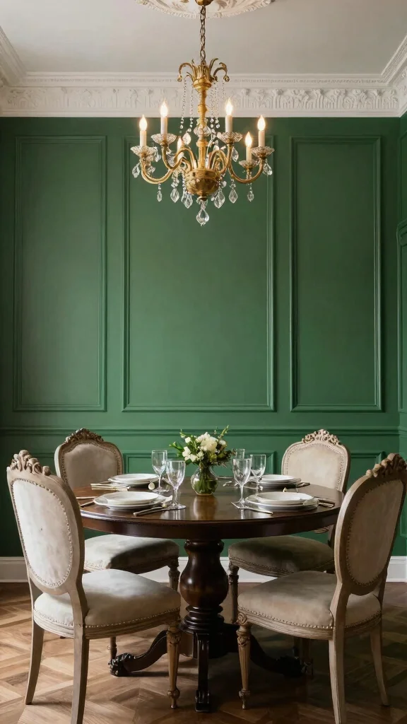 10 Dining Room Wainscoting Ideas for a Classic, Polished Look - 9. Paneled Wainscoting with Crown Molding 1