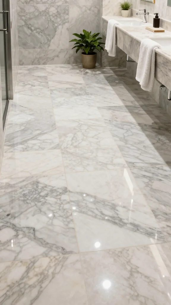 10 Restroom Flooring Ideas That Are Stylish and Easy to Clean - 5. Natural Stone: Timeless Elegance 1