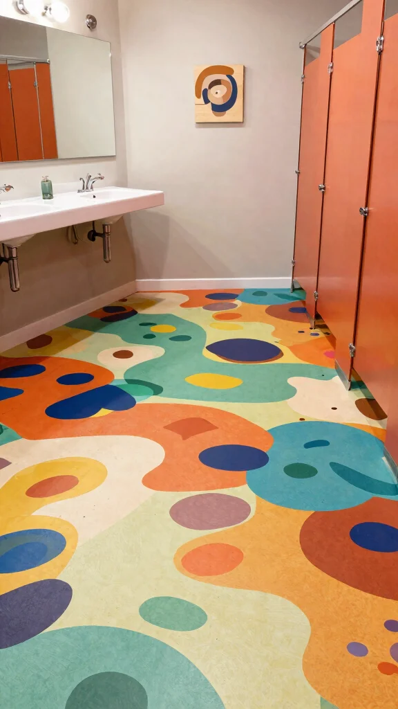 10 Restroom Flooring Ideas That Are Stylish and Easy to Clean - 6. Linoleum: Eco-Friendly and Stylish 1