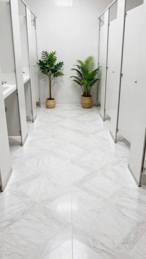 10 Restroom Flooring Ideas That Are Stylish and Easy to Clean - 7. Porcelain Tiles: Durable and Stylish 1