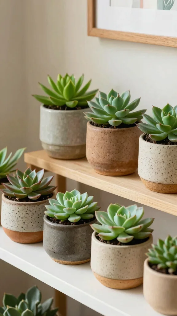 10 Restroom Shelf Decor Ideas That Look Curated and Put Together - 3. Potted Succulents for a Fresh Touch 1