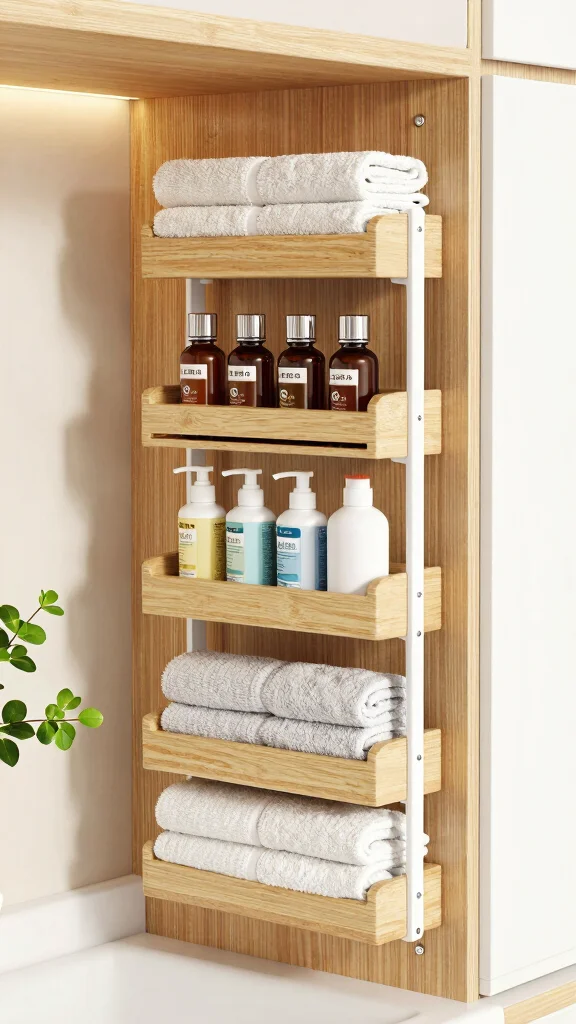 10 Restroom Under-Sink Organization Ideas That Use Every Inch - 6. Spice Racks for Vertical Storage 1