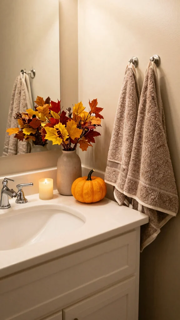 10 Restroom Vanity Decor Ideas That Keep the Counter Looking Styled - 10. Seasonal Decor Twists 1
