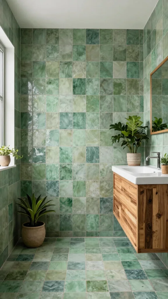 11 Bathroom Green Tile Ideas That Add Color Without Overwhelming - 11. Sustainable Choices 1