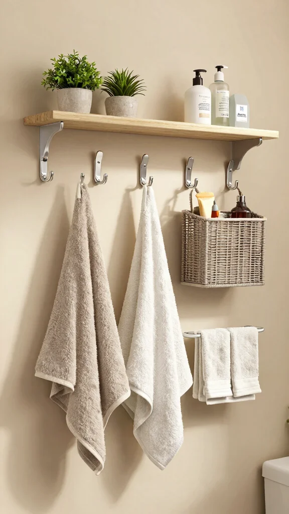 11 Bathroom Hook Suggestions for Towels That Look as Good as They Work - 11. Multi-Functional Hooks: Smart Solutions 1