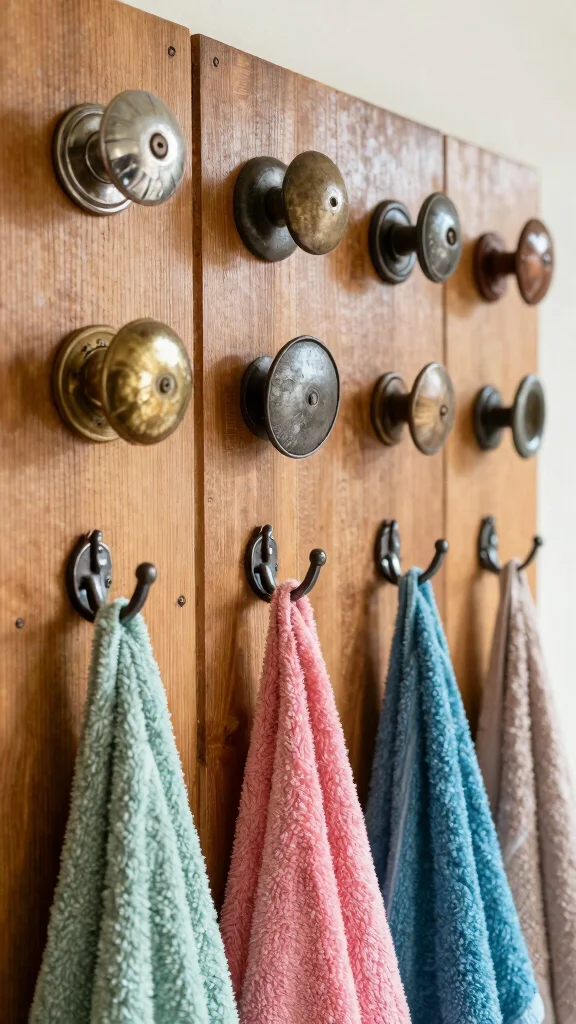 11 Bathroom Hook Suggestions for Towels That Look as Good as They Work - 2. Vintage Vibes: Repurposed Finds 1