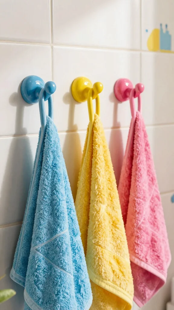 11 Bathroom Hook Suggestions for Towels That Look as Good as They Work - 6. Color Pop: Bright and Bold Hooks 1