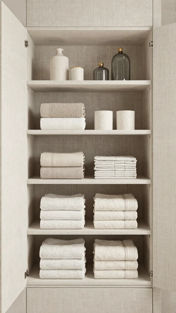 11 Bathroom Linen Cabinet Ideas for Extra Storage Done Beautifully - 9. Tiered Cabinet Designs for Accessibility 1