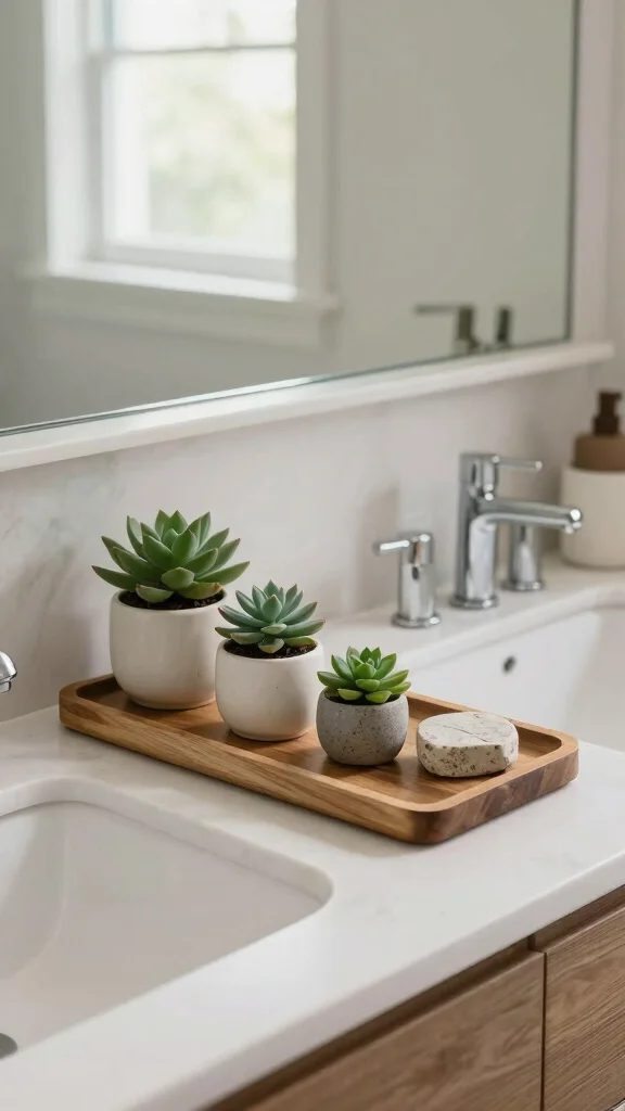 11 Bathroom Vanity Decor Ideas That Make the Counter Look Styled - 6. Natural Elements 1
