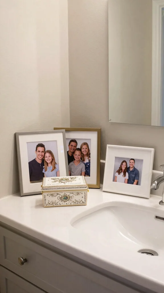 11 Bathroom Vanity Decor Ideas That Make the Counter Look Styled - 9. Personal Touches 1