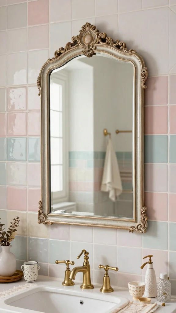 11 Bathroom Vanity Mirror Ideas for a Finished, Polished Look - 3. Vintage-Style Decorative Mirrors 1