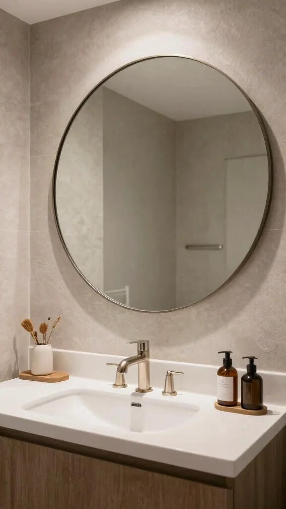 11 Bathroom Vanity Mirror Ideas for a Finished, Polished Look - 7. Round Mirrors for Timeless Appeal 1
