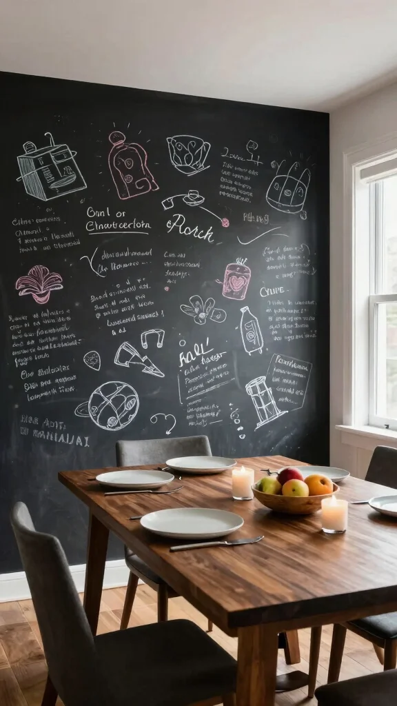 11 Dining Room Accent Wall Ideas to Make the Space Feel Special - 5. Elegant Chalkboard Wall 1