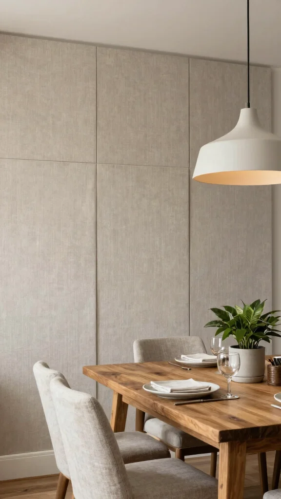 11 Dining Room Accent Wall Ideas to Make the Space Feel Special - 6. Textured Fabric Panels 1