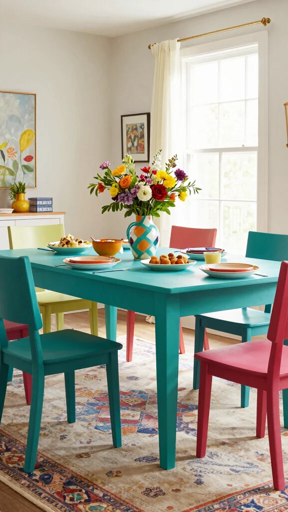 11 Dining Room Buffet Table Ideas for Extra Storage and Style - 5. Colorful Accents 1