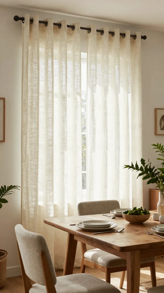 11 Dining Room Curtain Ideas for Softness, Privacy, and Style - 11. Eco-Friendly Textile Options 1