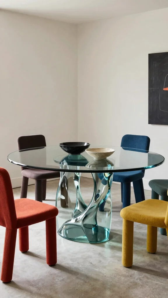 11 Dining Room Glass Table Ideas That Open Up Any Space - 7. Artistic Touches 1