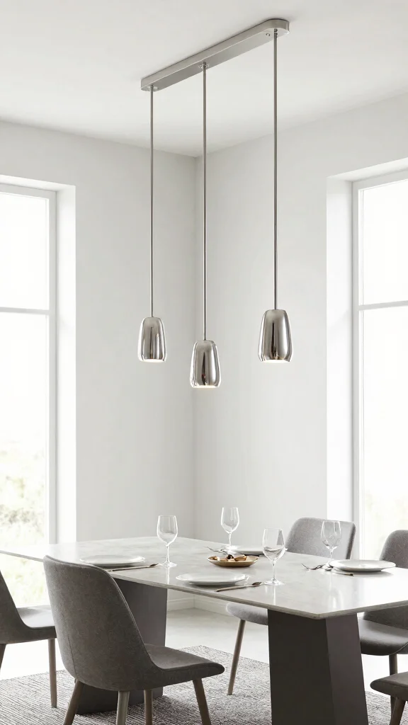 11 Dining Room Light Fixture Ideas Over the Table for the Perfect Glow - 1. Sleek Metal Pendant Lights 1