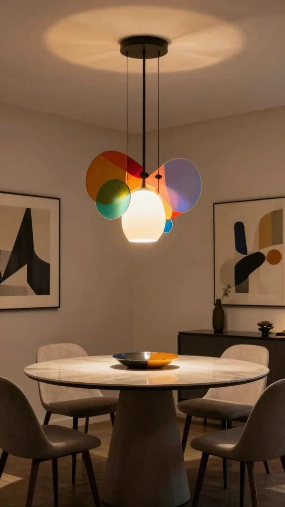 11 Dining Room Light Fixture Ideas Over the Table for the Perfect Glow - 8. Artistic Light Installations 1