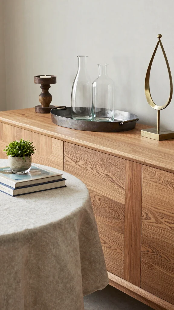 11 Dining Room Sideboard Decor Ideas for a Styled, Functional Space - 2. Layered Textures 1