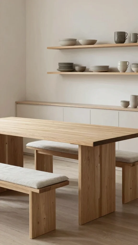 11 Dining Room Table With Bench Ideas for a Casual, Cozy Feel - 9. Simple Scandinavian Design 1