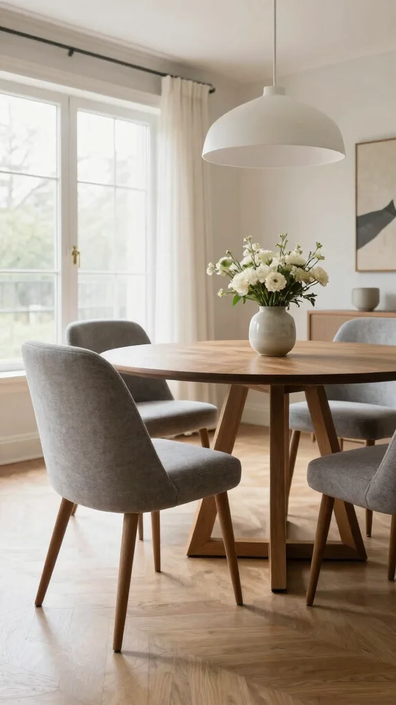 11 Dining Room Upholstered Chair Ideas for Comfort and Style - 3. Mid-Century Modern Vibes 1