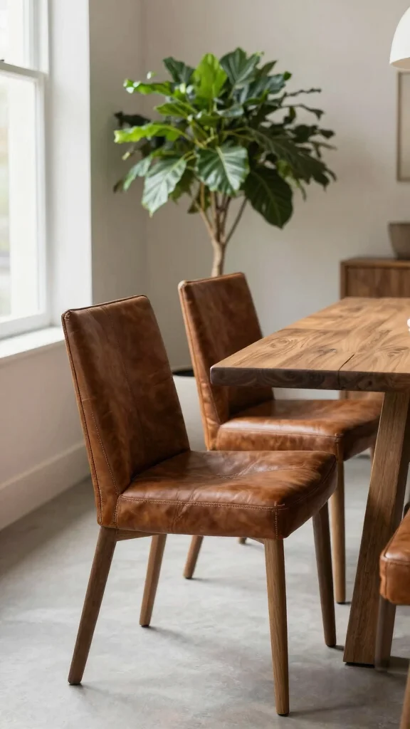 11 Dining Room Upholstered Chair Ideas for Comfort and Style - 4. Sustainable Leather Alternatives 1