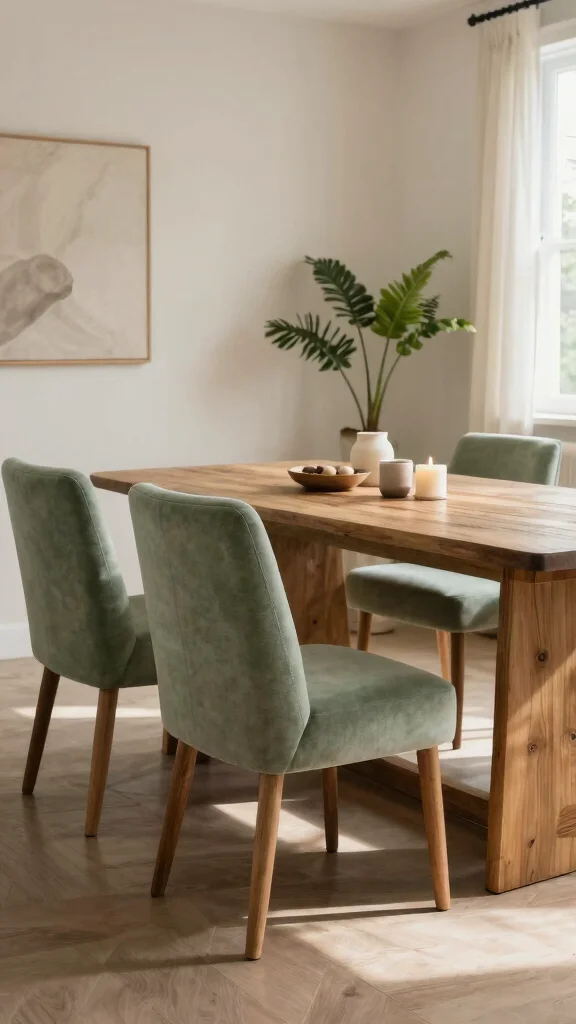 11 Dining Room Upholstered Chair Ideas for Comfort and Style - 9. Eco-Conscious Color Schemes 1