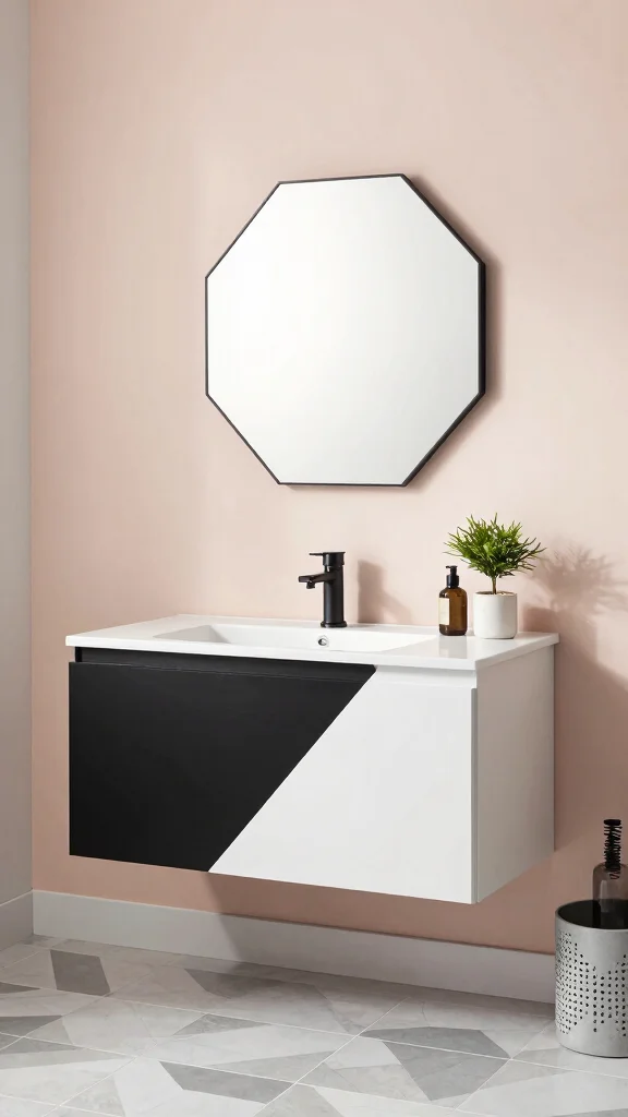 11 Floating Vanity Bathroom Concepts for a Clean, Modern Space - 4. Modern Geometric Shapes 1