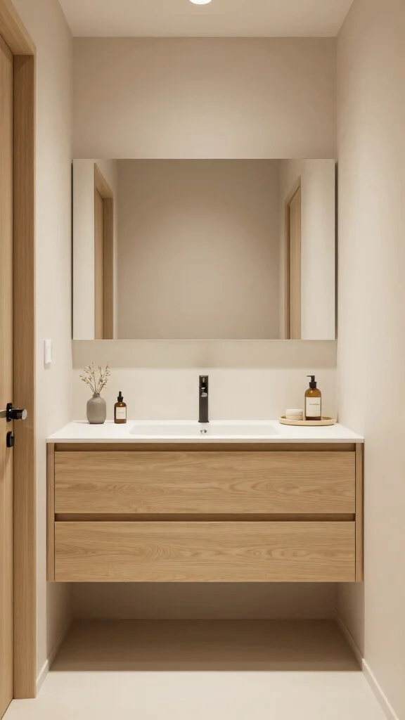 11 Japandi Bathroom Ideas for a Calm, Clean, and Minimal Space - 10. Hidden Storage Solutions 1